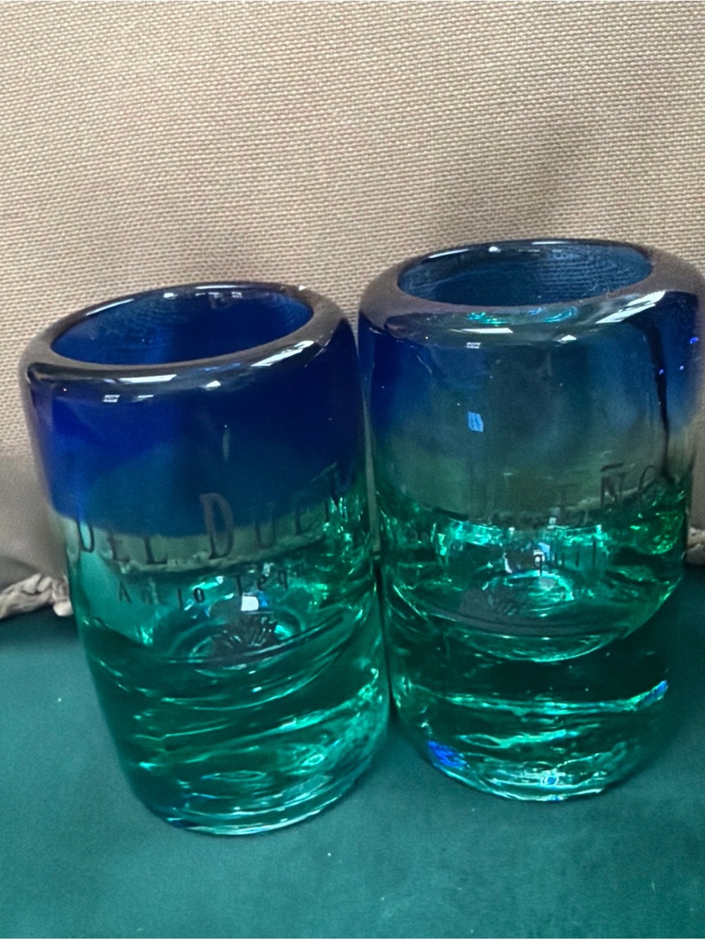 DEL DUENO Anejo Tequila Shots Glasses lot of 2